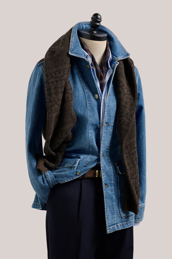 Christian Kimber Fitzroy Chore Denim Jacket,Stonewash Blue