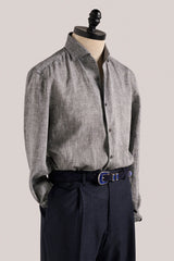 Christian Kimber Bronte Linen Evening Shirt - Charcoal