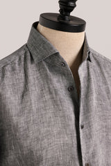 Christian Kimber Bronte Linen Evening Shirt - Charcoal