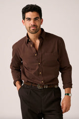 Christian Kimber Hepburn Garment Dyed Shirt - Coffee