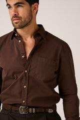 Christian Kimber Hepburn Garment Dyed Shirt - Coffee