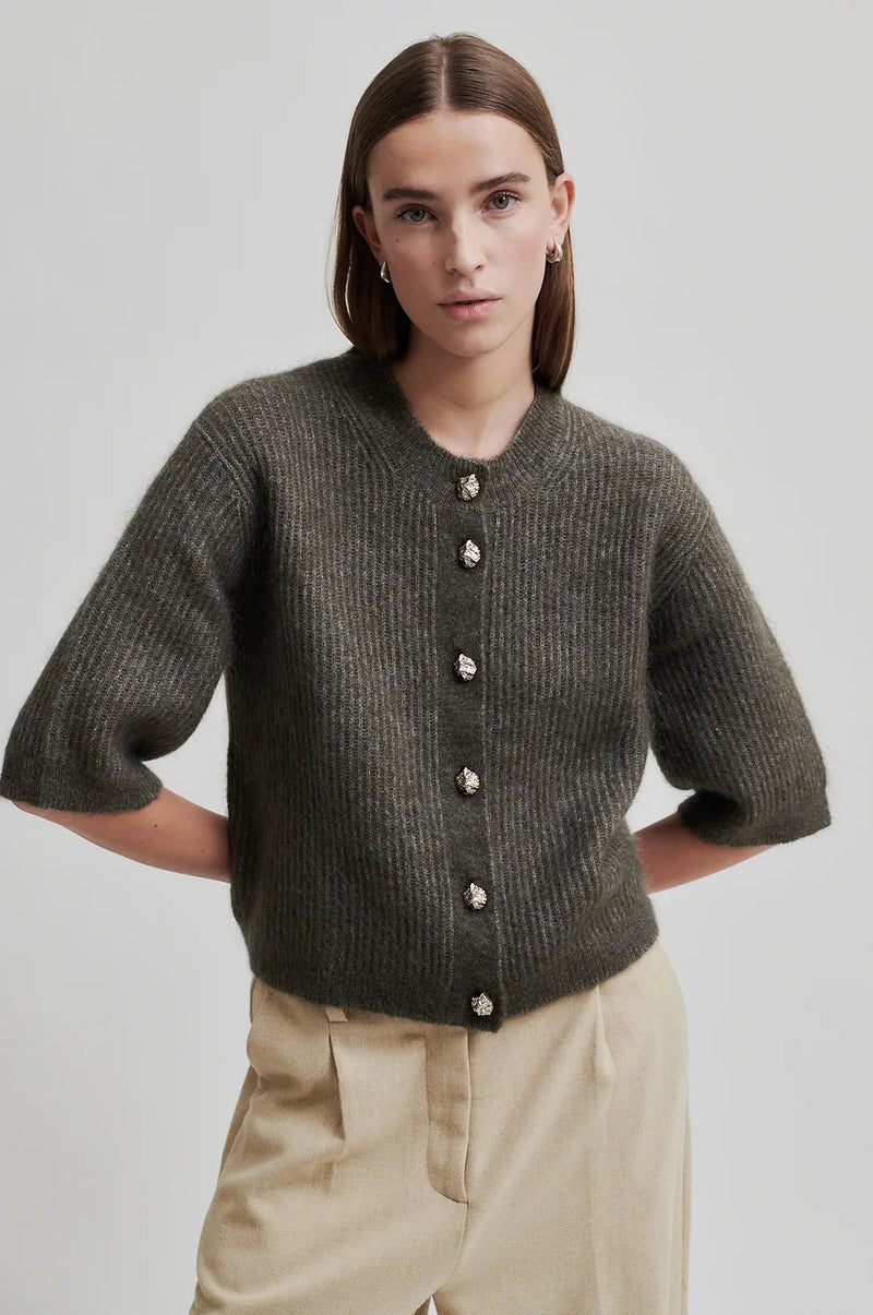 Second Female, Andria Knit Cardigan, Chocolate Chip