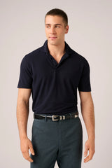 Christian Kimber Ice Cotton Short Sleeve Polo, Navy