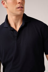 Christian Kimber Ice Cotton Short Sleeve Polo, Navy