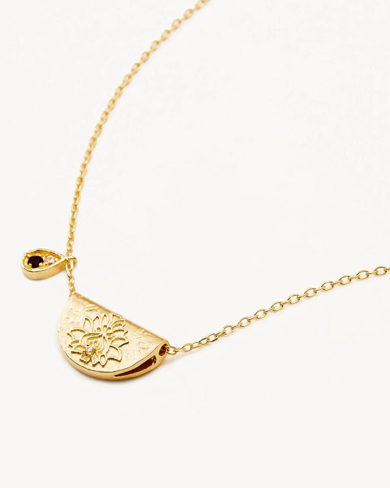 By Charlotte, Lotus Birthstone Necklace Collection, Gold Vermeil