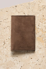 Christian Kimber Jacket Wallet  Chocolate Stamped Nubuck Leather