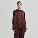 Second Female Livo Silky Shirt,bitter chocolate