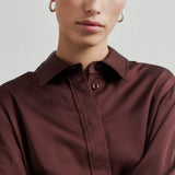 Second Female Livo Silky Shirt,bitter chocolate