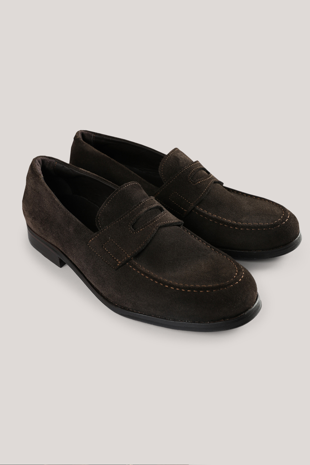 CHRISTIAN KIMBER Russell Classic Loafer , Dark chocolate suede
