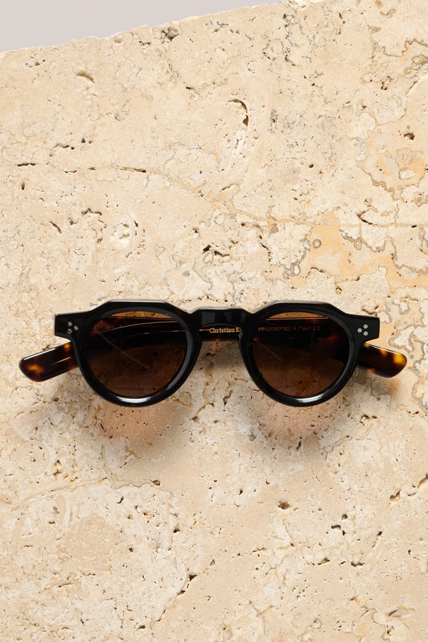 Christian Kimber Lorne Round Sunglasses -  Tort
