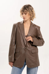 2nd Skin KINGSTON LEATHER BLAZER,CHESTNUT