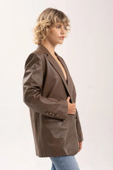 2nd Skin KINGSTON LEATHER BLAZER,CHESTNUT