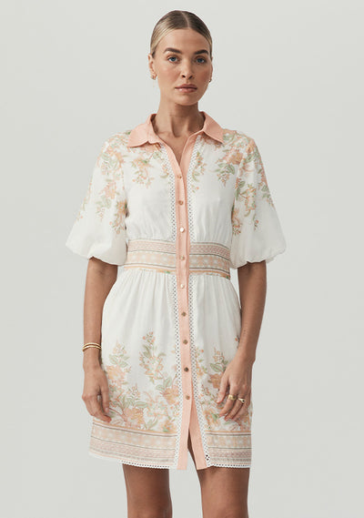 MOS Joanna Mini Dress , Floral Border Print