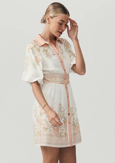 MOS Joanna Mini Dress , Floral Border Print
