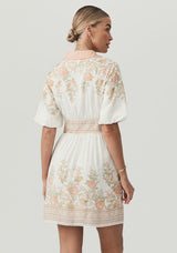 MOS Joanna Mini Dress , Floral Border Print