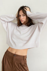 Vaenn Madison Cashmere Crew Neck Drop Shoulder, Fog