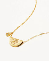 By Charlotte, Lotus Birthstone Necklace Collection, Gold Vermeil