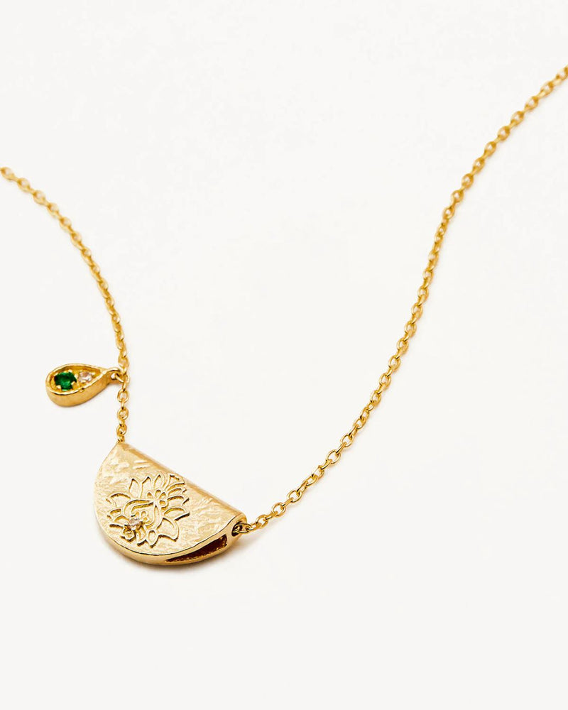 By Charlotte, Lotus Birthstone Necklace Collection, Gold Vermeil