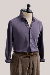 Christian Kimber Noosa Long Sleeved Pique Cotton Shirt - Plum
