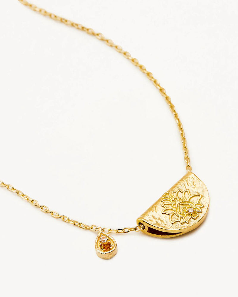 By Charlotte, Lotus Birthstone Necklace Collection, Gold Vermeil