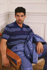Christin Kimber Otway Short Sleeved Polo - Sky Stripe