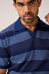 Christin Kimber Otway Short Sleeved Polo - Sky Stripe