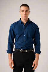 Christian Kimber Garment-Dyed Oxford Shirt, Navy