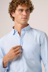 Christian Kimber Oxford Shirt Garment-Dyed Cotton,Sky Blue