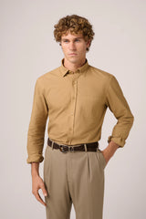 Christian Kimber Oxford Shirt Garment-Dyed Cotton,Camel