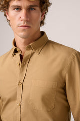 Christian Kimber Oxford Shirt Garment-Dyed Cotton,Camel