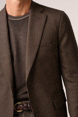Christian Kimber Apollo Blazer Wool and Cashmere,Brown Prince of Wales