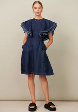 POL Fringe Dress - Denim