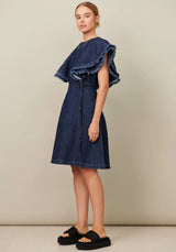 POL Fringe Dress - Denim
