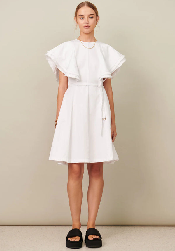 POL Fringe Dress - White