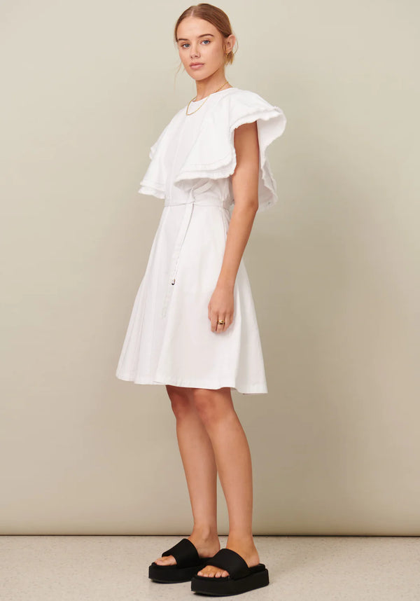 POL Fringe Dress - White
