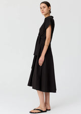 POL Elina Wrap Shirt Dress, Black
