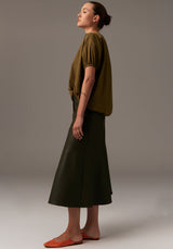 POL Ollie Faux Leather Skirt, Khaki