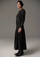 POL, Beech Embroidered Cardigan, Charcoal