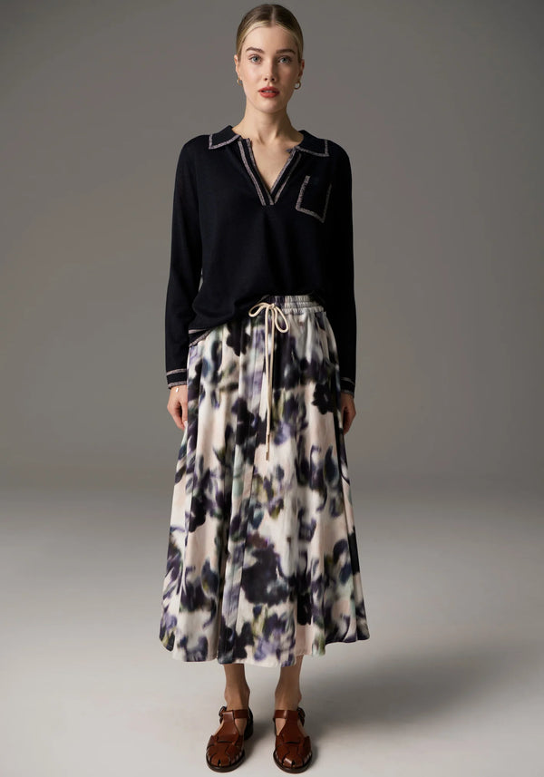 Pol Bennet Lurex Polo Knit,Ink
