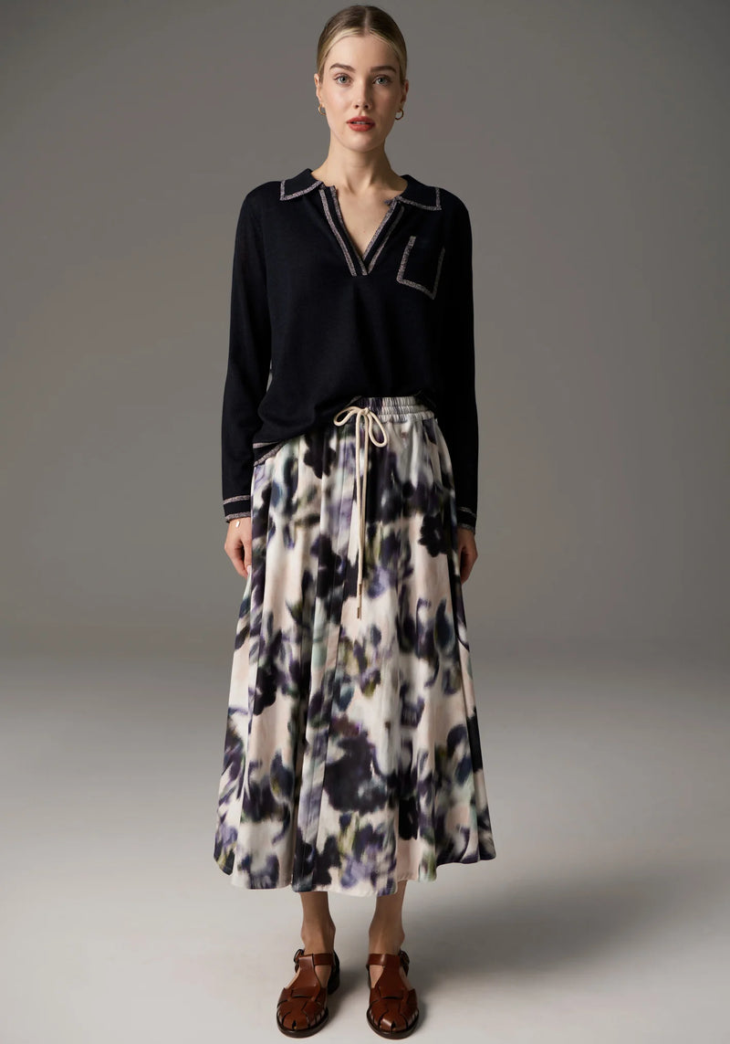Pol Bennet Lurex Polo Knit,Ink