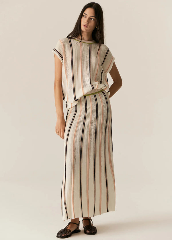 Tedd Knit Tee,Natural/Ivory