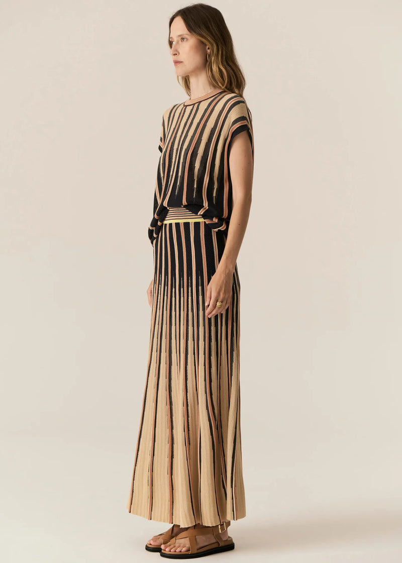 Pol Tedd Knit Skirt,Ink/Camel