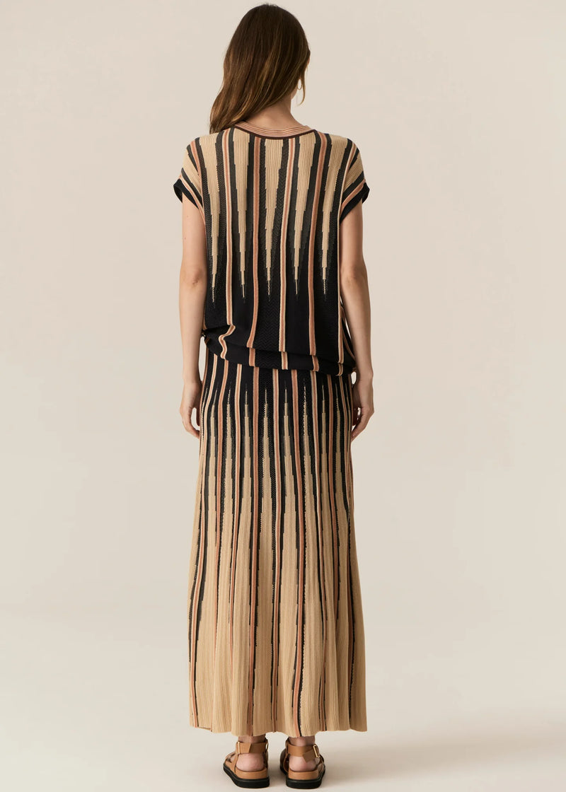 Pol Tedd Knit Skirt,Ink/Camel