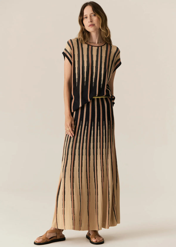 Tedd Knit Tee,Ink/Camel