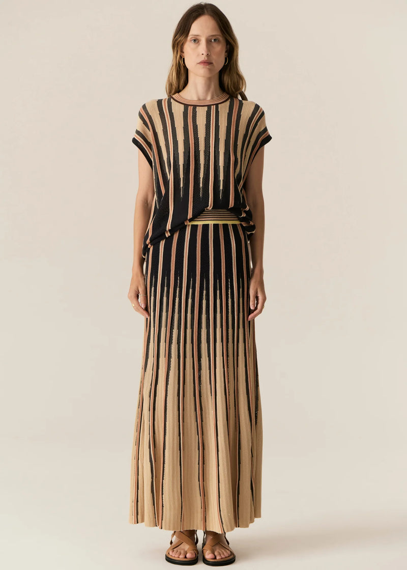Pol Tedd Knit Skirt,Ink/Camel
