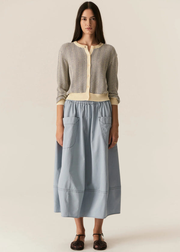 POL Jules Cardigan,Blue/Ivory