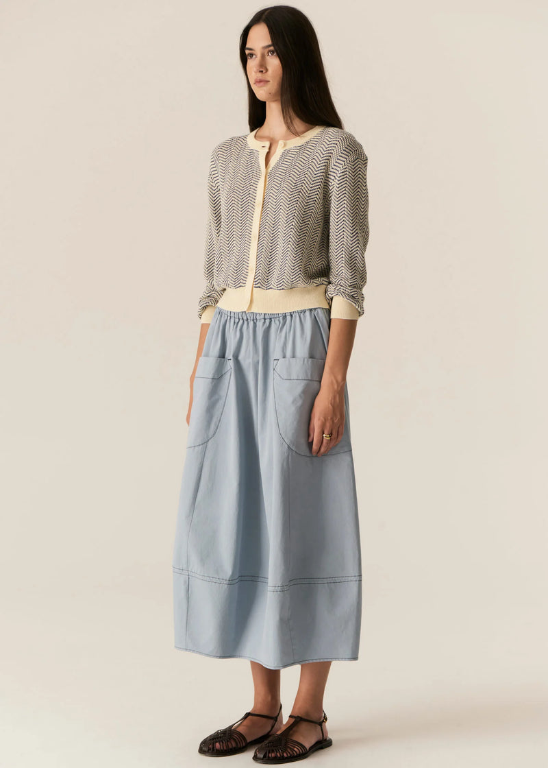 POL Jules Cardigan,Blue/Ivory