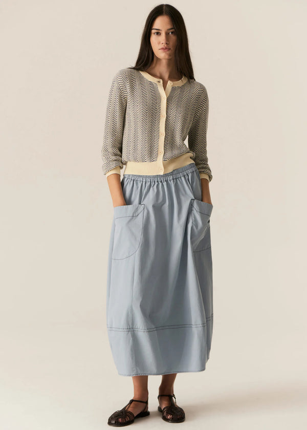 POL Jules Cardigan,Blue/Ivory