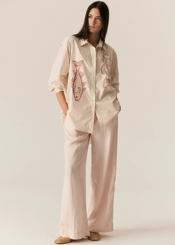 Cassis Fish Shirt,Natural Berry