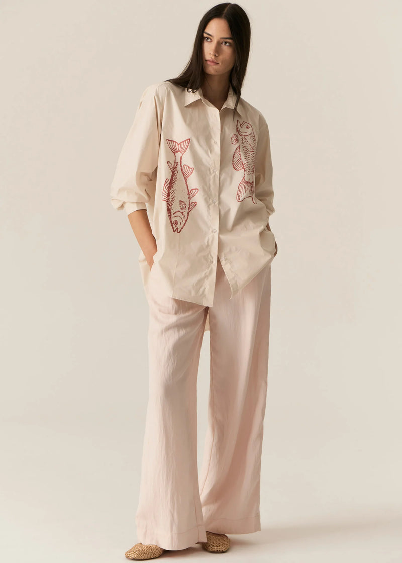 Cassis Fish Shirt,Natural Berry
